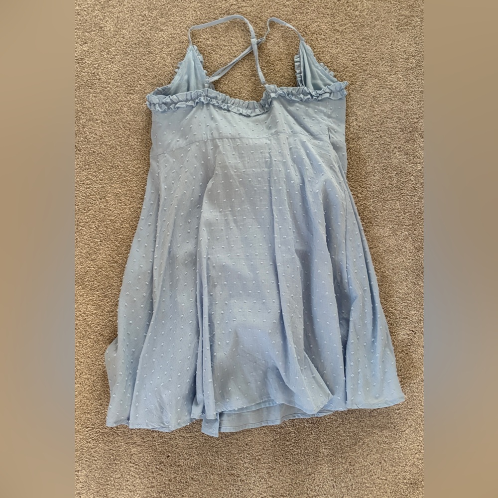 Simple Light Blue Ruffled Dress - Picture 3 of 3